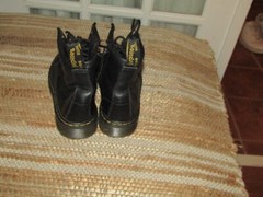 Dr Martens 1460 J Pascal Black Leather Zipper Unisex Youth Combat Boot Size 3