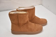 Sonoma Boots Kids Size 4 Brown Shearling Style Faux Fur Lined Ankle Winter Boots