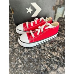Converse Chuck Taylor All Star Ox Red Canvas Infant Sneakers 7J236 Size 10 US