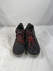 Sorel Out N About Boots Youth Size 2 Grey Red Shoes Waterproof Kids NY4564-093