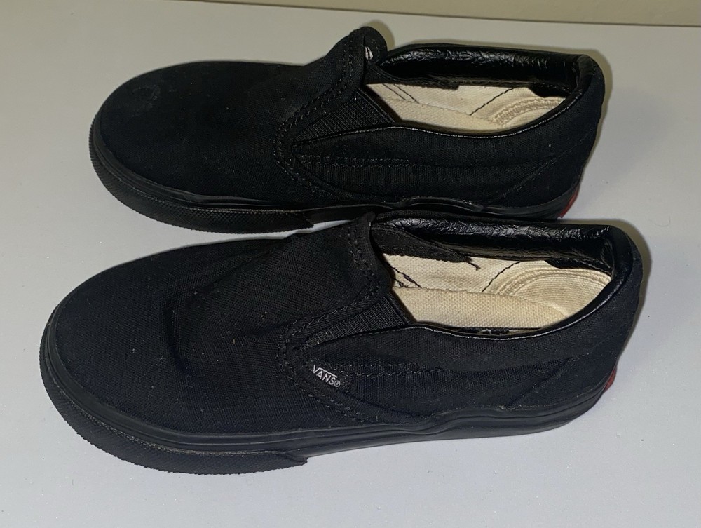 Pre-Owned Vans Black Classic Slip-On Shoes Kids Size 10.0