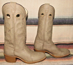 Kids‘ Vintage Unbranded Marbled Tan Leather Cowboy Boots 12.5 D NEW w/o Box
