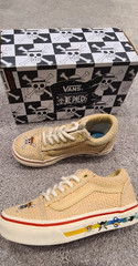Vans Old Skool Straw Hat One Piece beige Anime Cartoon Shoe 11 Boys Youth kids