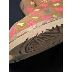 UGG Toddler Mini Bailey Button Logo Print Chestnut Boots 1153635T Size 9