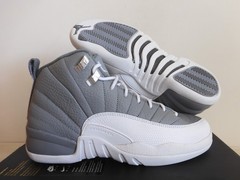 Nike Air Jordan 12 Retro (Gs) Stealth-White-Cool Grey Sz 5.5Y [153265-015]