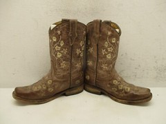 Corral Little Kid Size 13 Brown Leather Floral Western Cowboy Boots Style E1267