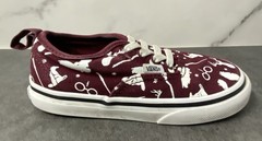 VANS x HARRY POTTER Authentic Elastic Maroon & White Toddler Slip On Sz 8.5