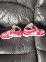 Air Jordan Nike Pink and White Mids Size 5Y – excellent condition