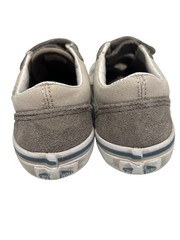 Toddler Vans Old Skool Grey & White Suede Canvas Shoes Size 11.5 With Hook & Loo