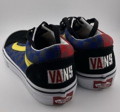 Vans Old Skool Black Blue Yellow Red Canvas Suede Shoes 500714 | SIZE 3