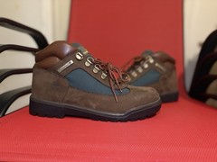 [TB016937] NEW KID’S TIMBERLAND FIELD BOOT DARK BR/OL NUBUCK Beef And Broccoli