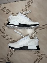 Adidas NMD R1 V2 Overbranded White Black Red H02539 Youth 4.5