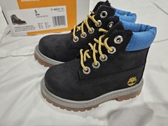 Timberland Premium 6 In Boot Black Nubuck W Blue Sz 5 Toddler (TB0A5TF1)