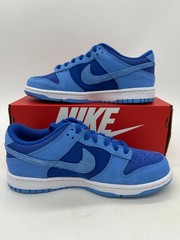 Nike Dunk Low Youth Size 6.5 Blue White Leather Suede Shoes IB5721 400