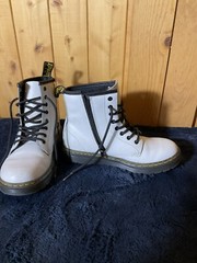Dr Doc Martens White Air Wair Boots AW004 Kids Size 3 ZAVALA J