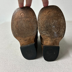 Tanner Mark Boot Kids 8 Tan Brown Leather Horn Back Gator Print Decker TMK205158