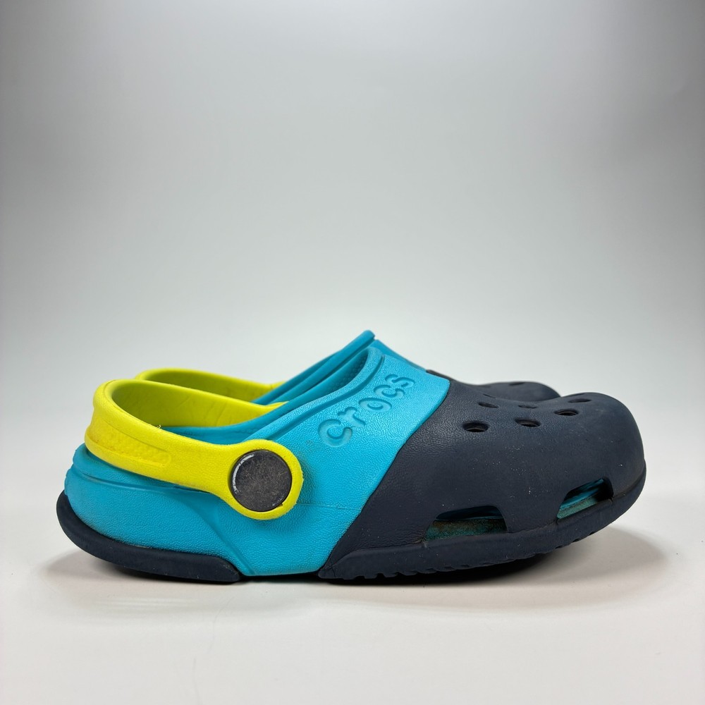 Crocs Electro II Clog Blue Slip On Comfort Sandals Lightweight Youth Size 10