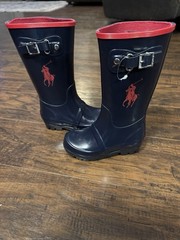 Polo Ralph Lauren Rain Boot Navy Blue Red Pony Muck Puddle Play Toddler Size 8