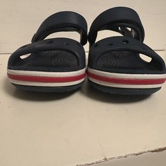 Kid’s CROCS Bayaband Sandals Blue Red White Unisex C7 Children’s Back Strap