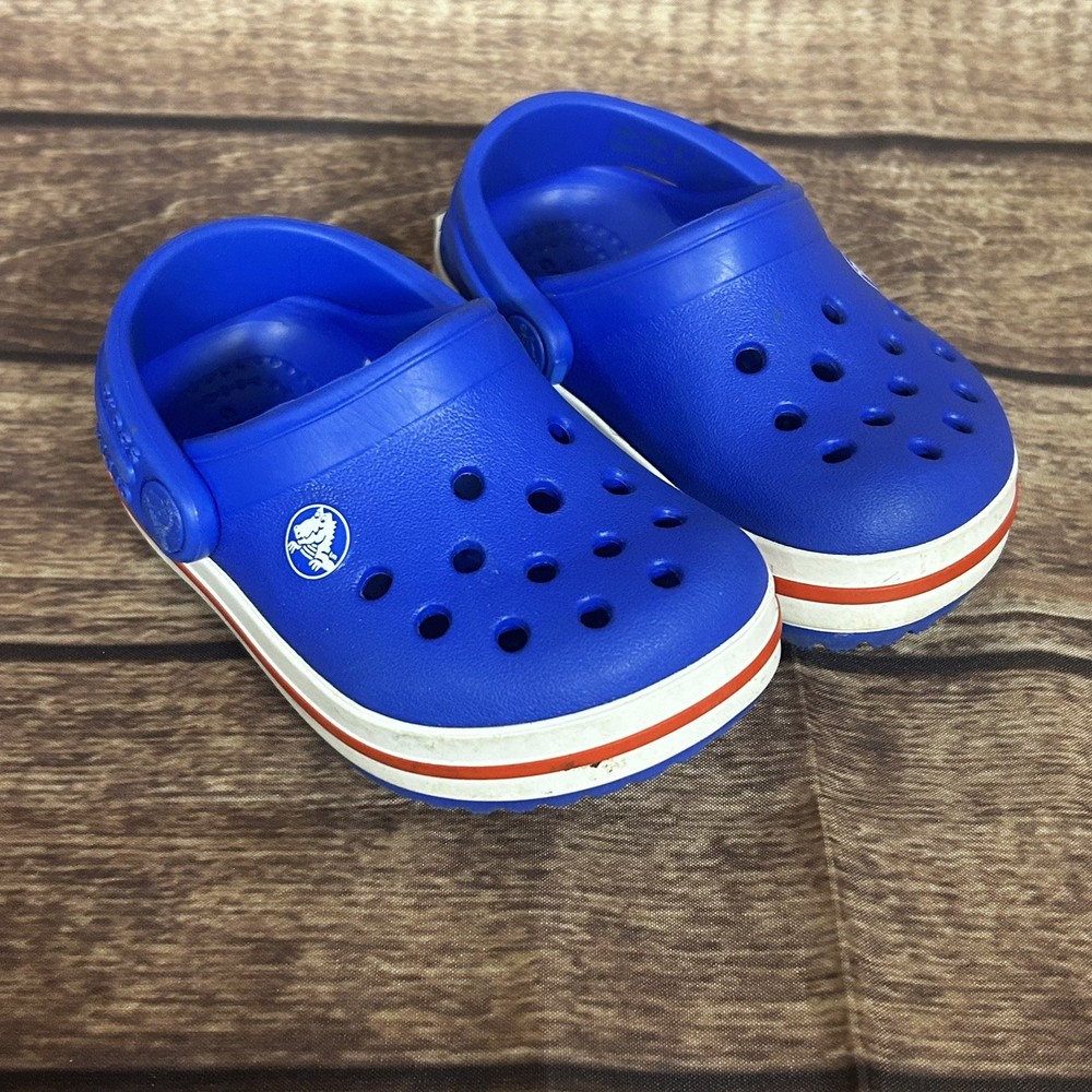 Crocs Kid’s Unisex Crocband Clog Bolt Croslite- US Kid’s C 4 USA Red White Blue