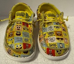 Hey Dude Wally Y Spongebob Silly Faces Yellow Shoes Size US: J4 EU: 36