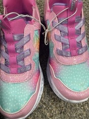 SKECHERS Hands Free Slip-ins Kids Athletic Sneaker Size 10 Pink/Purple/Green