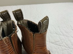 Vintage Western Cowboy Boots, Mexico Size 16 1/2, Leather, Cognac, Botin Leo
