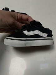 VANS Old Skool Black White Toddler Sneakers US 3 Strap Comfort