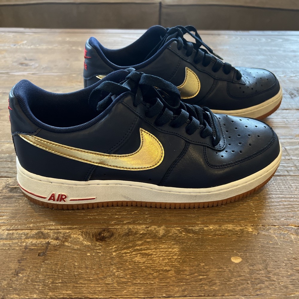 Nike Air Force 1 Low USA Olympic 2012 Navy Gold Size 7 Youth 7Y Rare