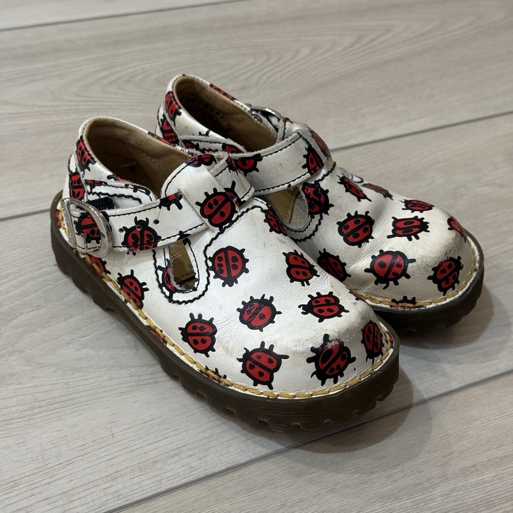 Vintage Dr. Martens Ladybug Shoe England Rare Kids Youth Size 8