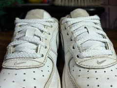 Nike™ AIR FORCE 1 Shoes ~ White/White ~ 314193-117 ~ YOUTH Sz 1Y