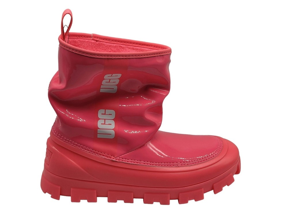 UGG Classic Brellah Mini Super Coral Rain Boots Pink Kids 1143697K Size 6