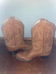 Old West Leather Narrow J Toe Boot Kid’s Size 2D Made in India Leather upper