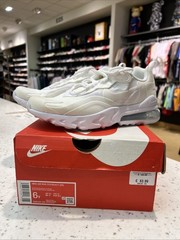 Nike Air Max 270 React Triple White Running Shoes BQ0103-100 Size 6Y