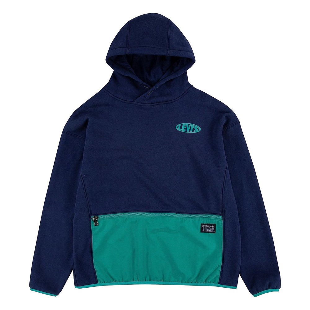 Levis Kids Mens Nylon Pullover Hoodie (Big Kids),Peacoat