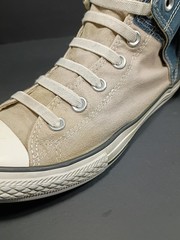 Converse Blue Grey Peel Back High Top Sneakers Shoe Juniors 6 Hip Hop Womens 7.5