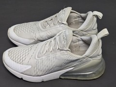 Nike Air Max 270 White Metallic Silver GS Shoes 943345-103 Youth Size 5.5Y