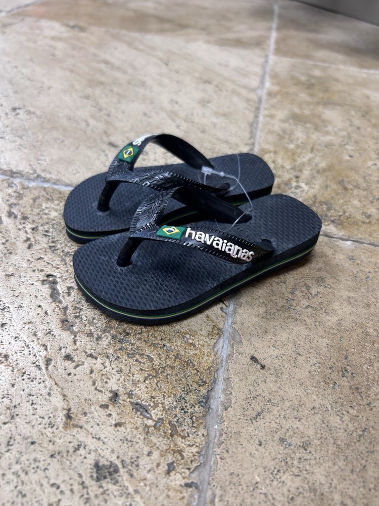 Kids Havaianas Black With Logo Size 13c/1