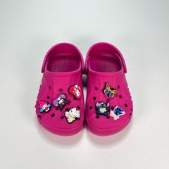 Crocs Baya Clog Bright Pink Lightweight Comfortable Slip On Shoes Youth Size 1