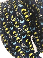 Batman DC Fuzzy Babba Slipper Socks Size 13-4 M/L Blue Yellow Black