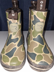 Roost Outdoor Unisex Kids Camouflage Rain Boots Rubber Pull On Logo Size 4
