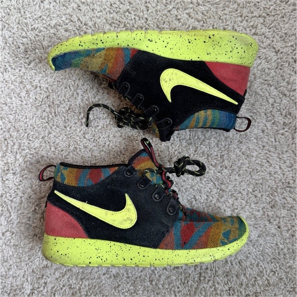 Nike Pendleton Multicolor Kids Athletic Sneakers 6Y Black Yellow 826493-943