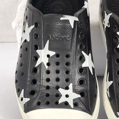 Native Slip On Shoes Kids C9 Jefferson Black White Stars Waterproof Comfort
