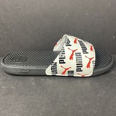 Puma Junior Size 6 Cool Cat Bold Boys BX JR Slide Sandals White Black Red Kid 6C