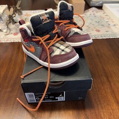 Nike Jordan 1 Mid SE (TD) Night Maroon/Total Orange FD5462-608 Size 6C Toddler
