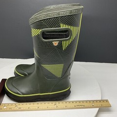 Bogs Boots Kids 12 Rain boots Waterproof Geo Dark Green Lime