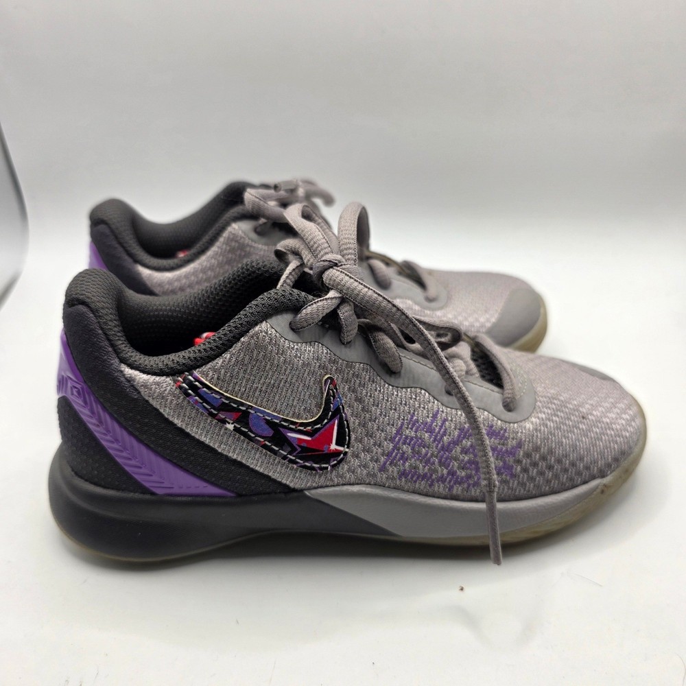 Nike Kyrie Flytrap 2 Kids Basketball Shoes Wolf Grey Hyper Grape AQ3413-003 12C