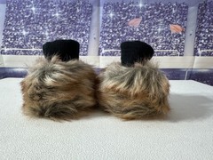 Disney Star Wars Slippers Chewbacca Brown Faux Fur KIDS Size M7-8 Lucas Films