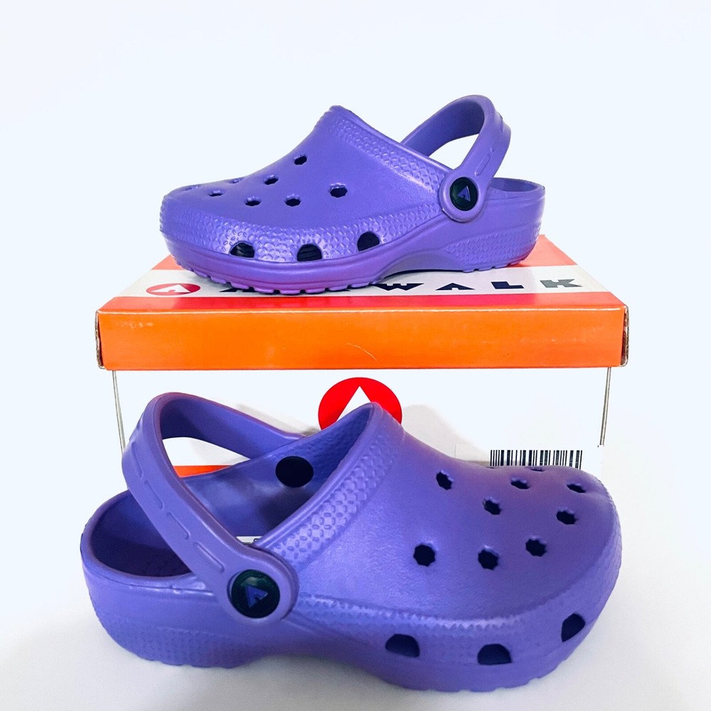 AirWalk Eva Purple Black Clogs Mules Shoes Kids 8.5 9 9.5