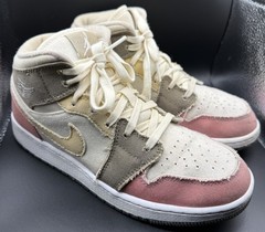 Nike Air Jordan 1 Mid SE Pastel Grind Youth 5.5Y Pink/Beige/Green